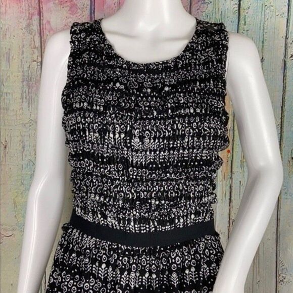 Anthropologie Postmark Black White Floral Dress Small - Picture 3 of 11